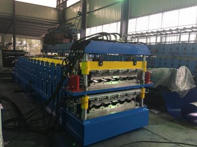 China Steel Step Tile Double Layer Roll Forming Machine 15 + 19 Stations 5.5kw for sale
