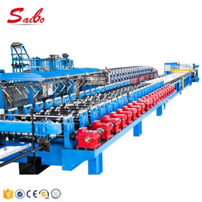 China Galvanized Steel Corrugated Roof Panel Roll Forming Machine Gear Box Hydraulic Decoiler for sale