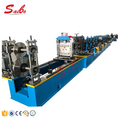 China Top Hat Galvanized Sheet Material Roll Forming Machine With Post Cutting System Thickness 2.0mm for sale
