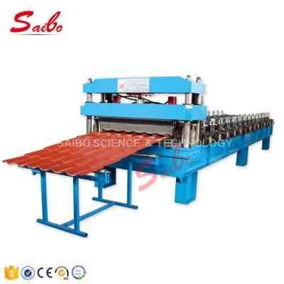 China Chain Drive Color Steel Tile Forming Machine , Roof Sheet Making Machine for sale