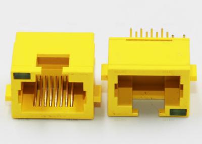 China Yellow Color RJ45 Single Port 6.5mm Jack Height No Shielding Shell With One LED for sale