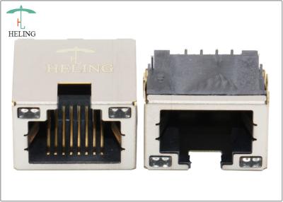 China Thru - Hole Offset PCB Low Profile RJ45 Jack Shielded Single Port For Ethernet for sale