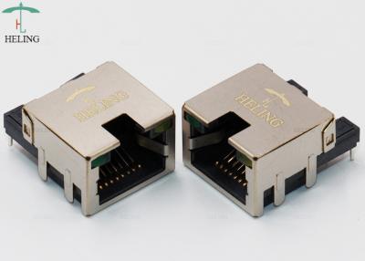 China Through Hole Customized Low Profile RJ45 , Tab Up Female Lan Connector for sale