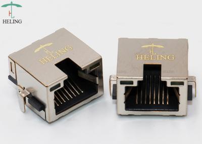 China 8P8C Brass Shielded PCB RJ45 Jack , Brass Shielded PCB Mount RJ45 Connector for sale