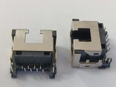 China Right Angle 8P8C Tab Down RJ45 Female PCB Connector for sale