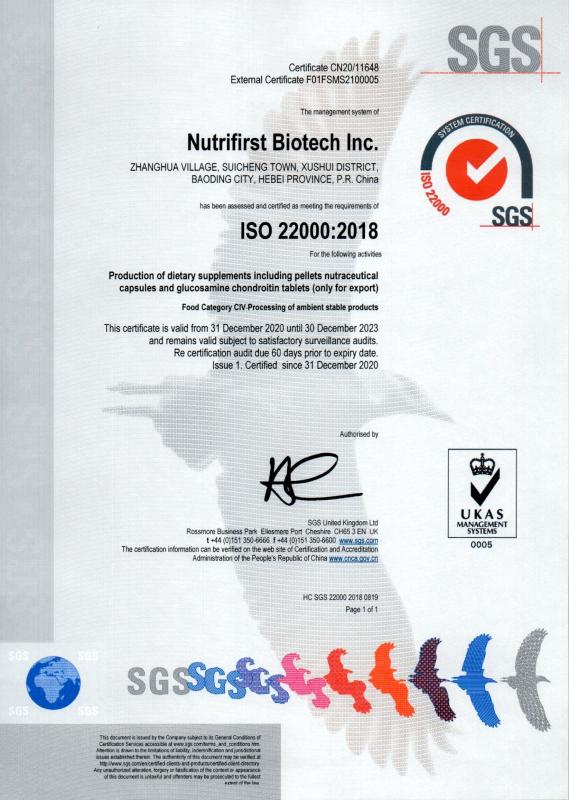 ISO 22000 - Nutrifirst Biotech Inc.