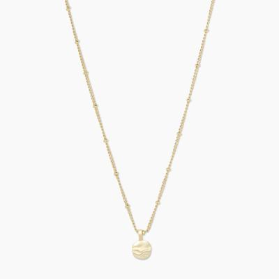 China Customized C-Wave Necklace Chain 18K Light Yellow Gold Bar Necklace Drop Gold Necklace for sale
