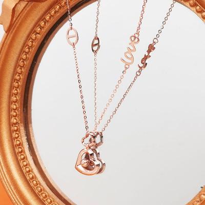 China 18K Rose Gold Genuine Pendant With Necklace For Women for sale