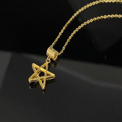 China Minimalist 18kt Yellow Gold Pendant Necklace for sale