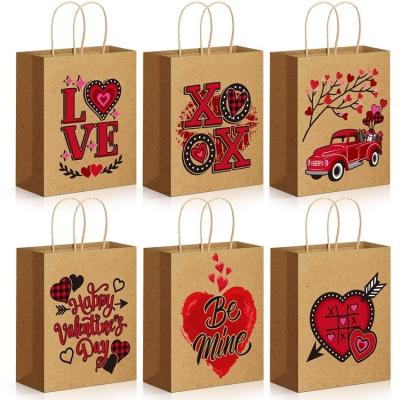 China Custom Logo Valentine's Day Type Love Gift Packaging Shopping Paper Bags for Brands for sale