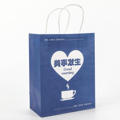 China Reasonable Coffee Drink Takeout Twist Kraft Paper Bag Customized Logo Customized Size for sale