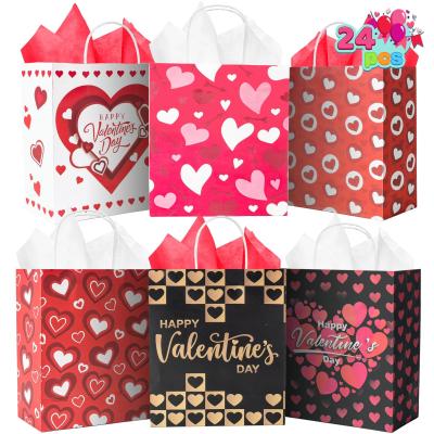 China Gravure Printing Valentine's Day Festive Hand Gift Shopping Paper Bags Manufactured for sale