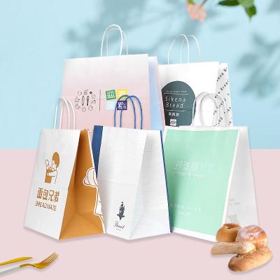 China Custom Size Large Baking Bread Shopping Kraft Paper Bag with Customized Logo and Paper for sale