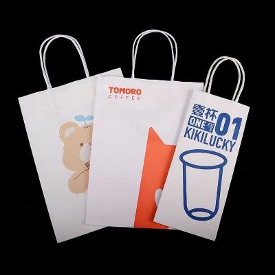China Custom CMYK 4 Color Offset Printing Luxury Kraft Paper Shopping Bag for Coffee Juice Drink for sale