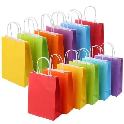 China Handmade Low MOQ Degradable Strong Cute Small Gift Candy Kraft Paper Bag For Parties for sale