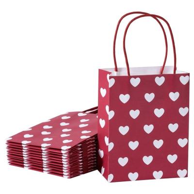 China Valentine's Day 2024 Small Gift Shopping Kraft Paper Bags for Jewelry in Custom Color for sale