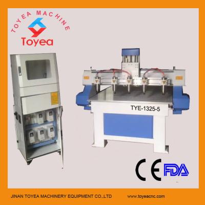 China Multi-heads CNC  Router machine for 3D wood relief with 5 spindles,computer cabinet,Mach 3 systemTYE-1325-5 for sale