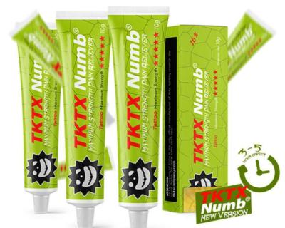 China New Improved Strongest TKTX Numb Cream Green Painless Tattoo Cream for sale