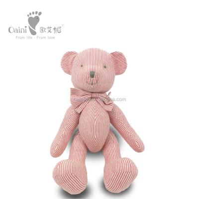 China ODM OEM AZO Free Custom Animal Toys Gefüllte gestreifte Baumwolle mit rotem Jonit-Bär EN71 zu verkaufen