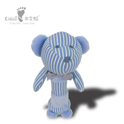 China 18cm Baby Soft Educational Toys Huggable Loveable Rattle Bear Plush Toy for sale