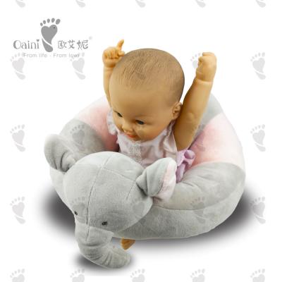 China Stuffed Baby Infant Sitting Chair Warm Elephant Plush Animal Seat 53cm for sale