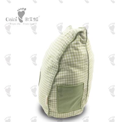 China Presents Cuddly Thick Stuffed Cushion Green Stripe Pillow 29 X 43cm for sale