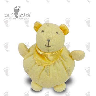 China Soft Fat Custom Stuffed Animals 20 X 17cm Egg Yellow Stuffed Bear for sale