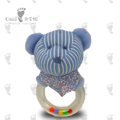China Stuffed Animal Educational Soft Toys Child Friendly Rattle Teddy Bear 14 X 8cm for sale
