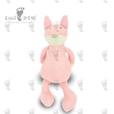 China 31 X 20cm Cartoon Soft Toys Eco Friendly Infant Pink Fox Stuffed Animal for sale