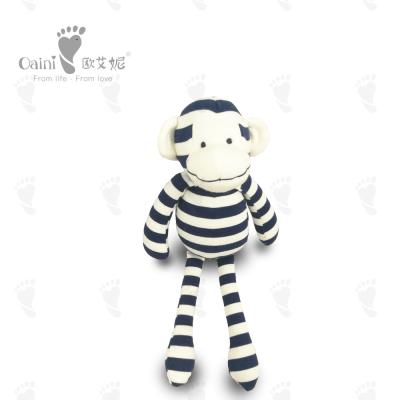 Chine 32cm 100 Coton Peluches Noir Blanc Bande Zèbre Peluche Singe Mascotte à vendre