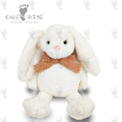 China 24 x 38 cm bebé algodón pequeño conejito blanco peluche tierra amigable en venta