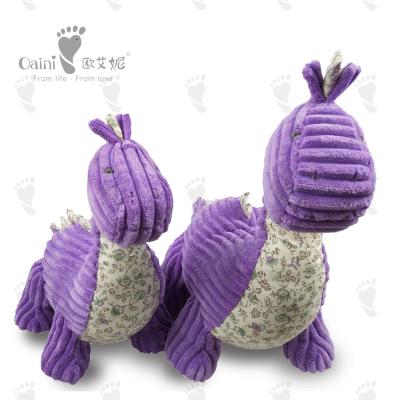 China Washable Cartoon Characters Soft Toys Purple Dinosaur Plush 36 X 47cm for sale