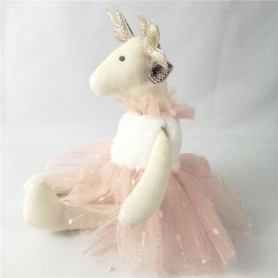 China PP Cotton Christmas Plush Toys Baby Huggable Loveable Skirt Elk Stuffed Animal for sale