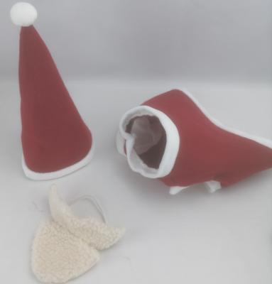 중국 박제된 행성 친절한 견면 벨벳 개 장난감 산타 개 장난감 크리스마스 착용 판매용