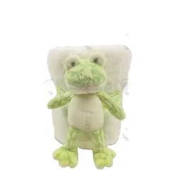 China Soft Touch Baby Sleeping Stuffed Animal Blanket ODM OEM Custom Cotton Frog Infant Blanket for sale