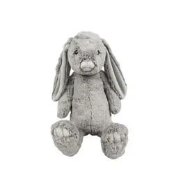 China Custom Embroidery Gray Easter Rabbit Toys Soft Long Plush Animal EN71 Stuffed Bunny Plush Toy for sale