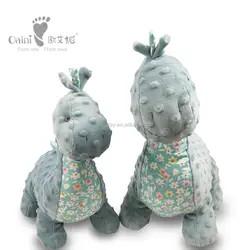 China Custom Cute Green Dinosaur Plush Toy 36cm Infant Sleeping Soft Toys for sale