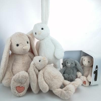 China Child Friendly Soft Animal Toys Plush White Black Bunny Baby Infant Stuffed Animal Gift Toys for sale