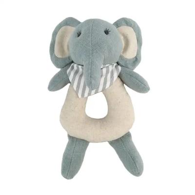 China 2023 New Natural Baby Stuffed Animal Rattle Elephant Toys Gift Set For Newborn Babies Kid Toys for sale
