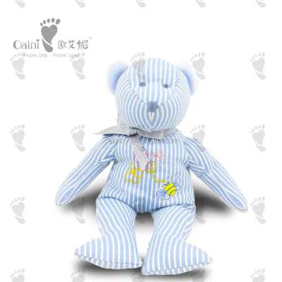 China OAINI ODM OEM Custom Striped Teddy Bear Cotton Stuffed Bear Toys EN71 for sale