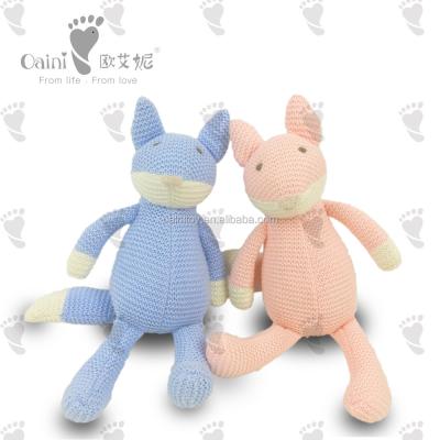 China OEM ODM Custom Stuffed Fox Lovely Plush Animal Toys Kids Gifts EN71 Knitted Animal Toys for sale