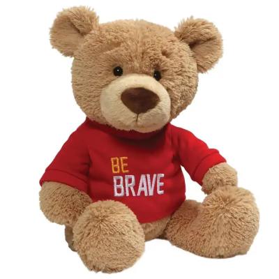 Chine Mascotte de la société personnalisée ODM OEM Plush Teddy Bear portant des broderie Tissu de logo imprimé à vendre