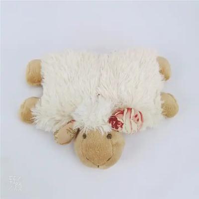 China Juguete plegable Super suave Pequeño bebé de oveja adorable creativo de peluche de cordero Juguete de oficina Escritorio Decoración del hogar en venta