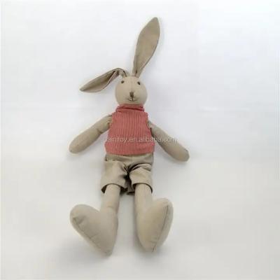 China ODM OEM Plush Stuffed Bunny Toys Cotton Linen Custom Long Leg Easter Rabbit Toys for sale