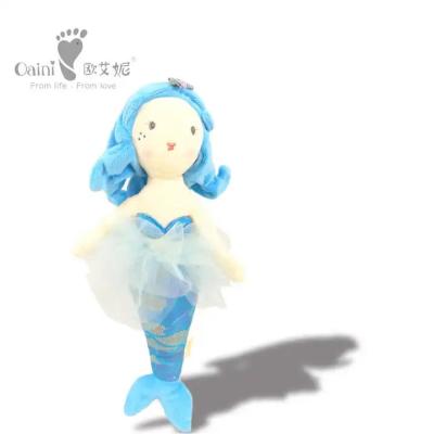China Anti MIte Infant Accompany Animal Soft Plush Toy PP Cotton Baby Stuffed Mermaid Toy for sale