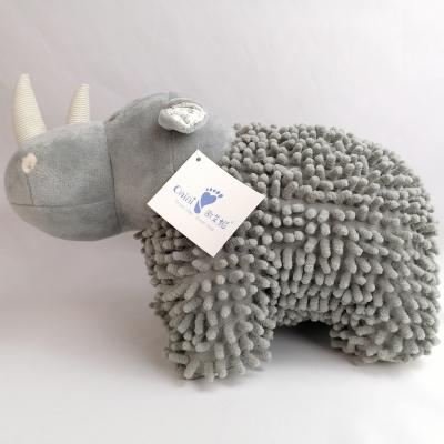 China Customized PP Cotton Stuffed Animal Toys Plush Grey Rhinoceros Plush Doll à venda