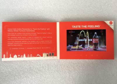 China video display brochure 7'' LCD screen Coca cola brand advertising card video brochures card for sale