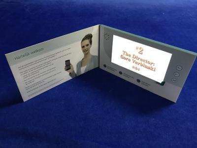 China Customized paper craft Style and event launch 7inch HD LCD screen Digital video marketing card Video booklet for medical for sale