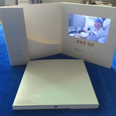 China Creative Interactive Video Brochure 7'' lcd screen video booklet tri-folded video mailer video postcard for sale