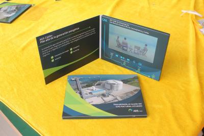 China high impact promotional paper card 7inch LCD screen video brochure Digital Video booklet for invitation for sale